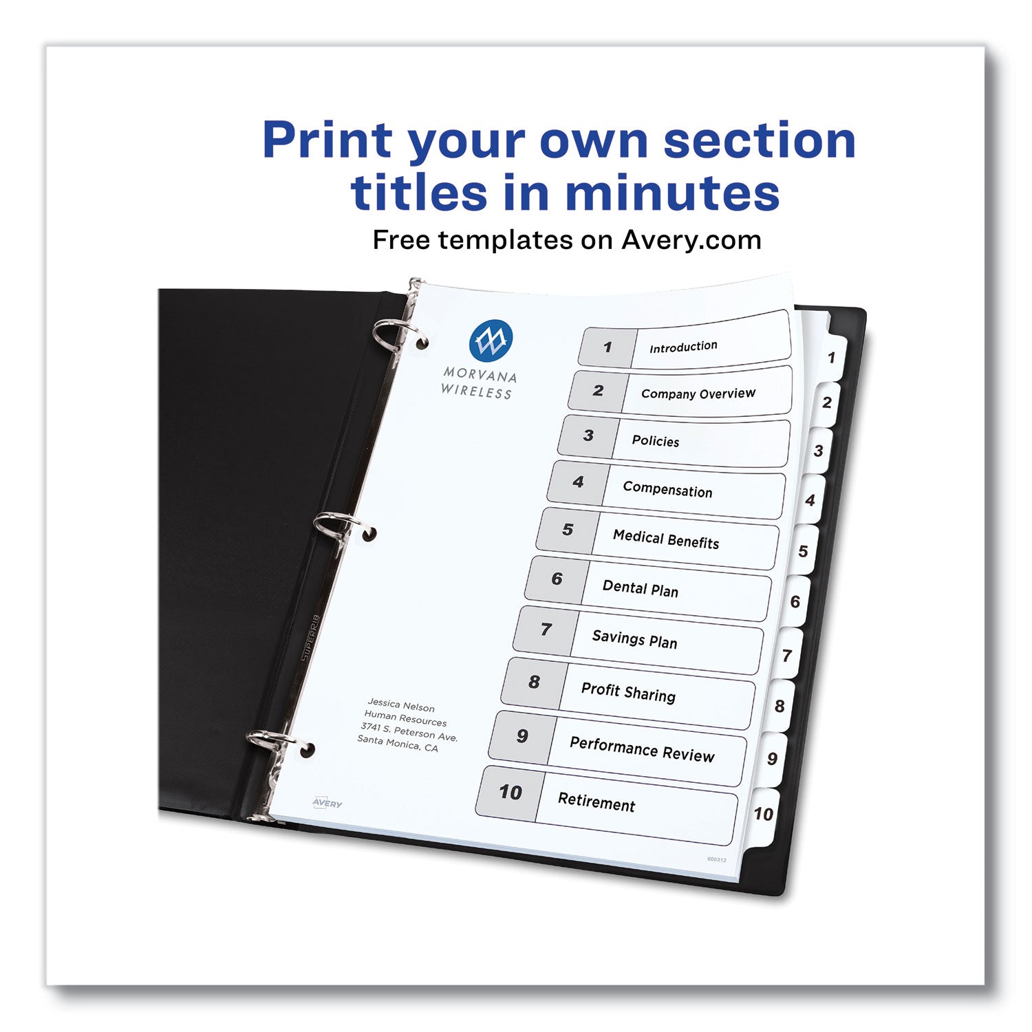 customizable-table-of-contents-ready-index-black-and-white-dividers-10-tab-1-to-10-11-x-85-white-6-sets_ave11823 - 2