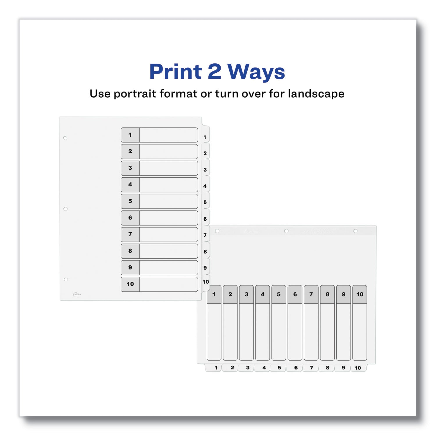 customizable-table-of-contents-ready-index-black-and-white-dividers-10-tab-1-to-10-11-x-85-white-6-sets_ave11823 - 3