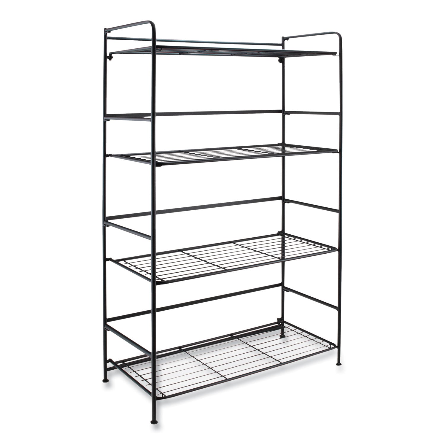 FlipShelf Four-Shelf Unit, 26.5w x 12d x 43h, Black - 1