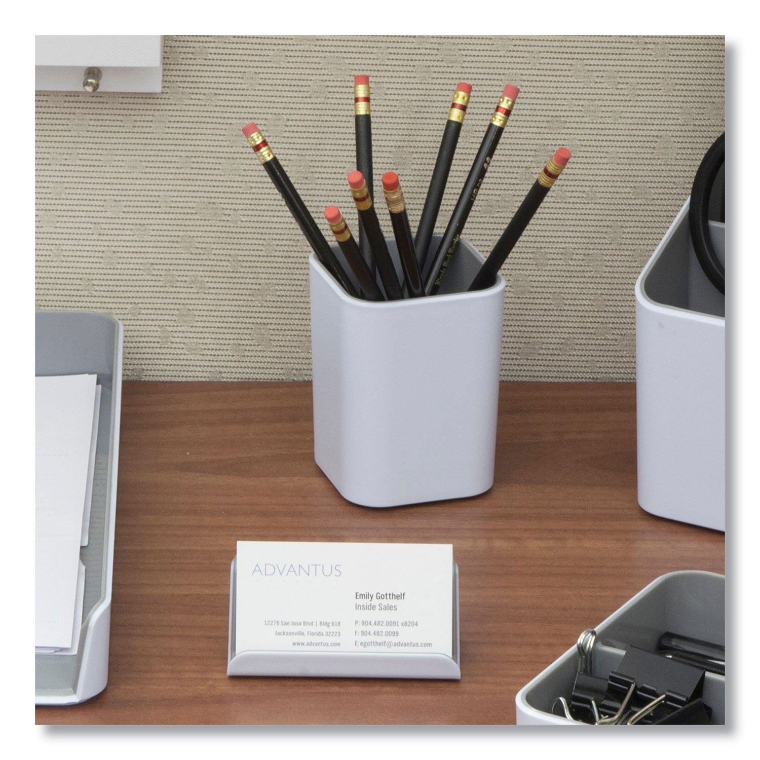 Fusion Letter Tray, 1 Section, Letter Size Files, 12.63 x 10 x 1.75, White/Gray