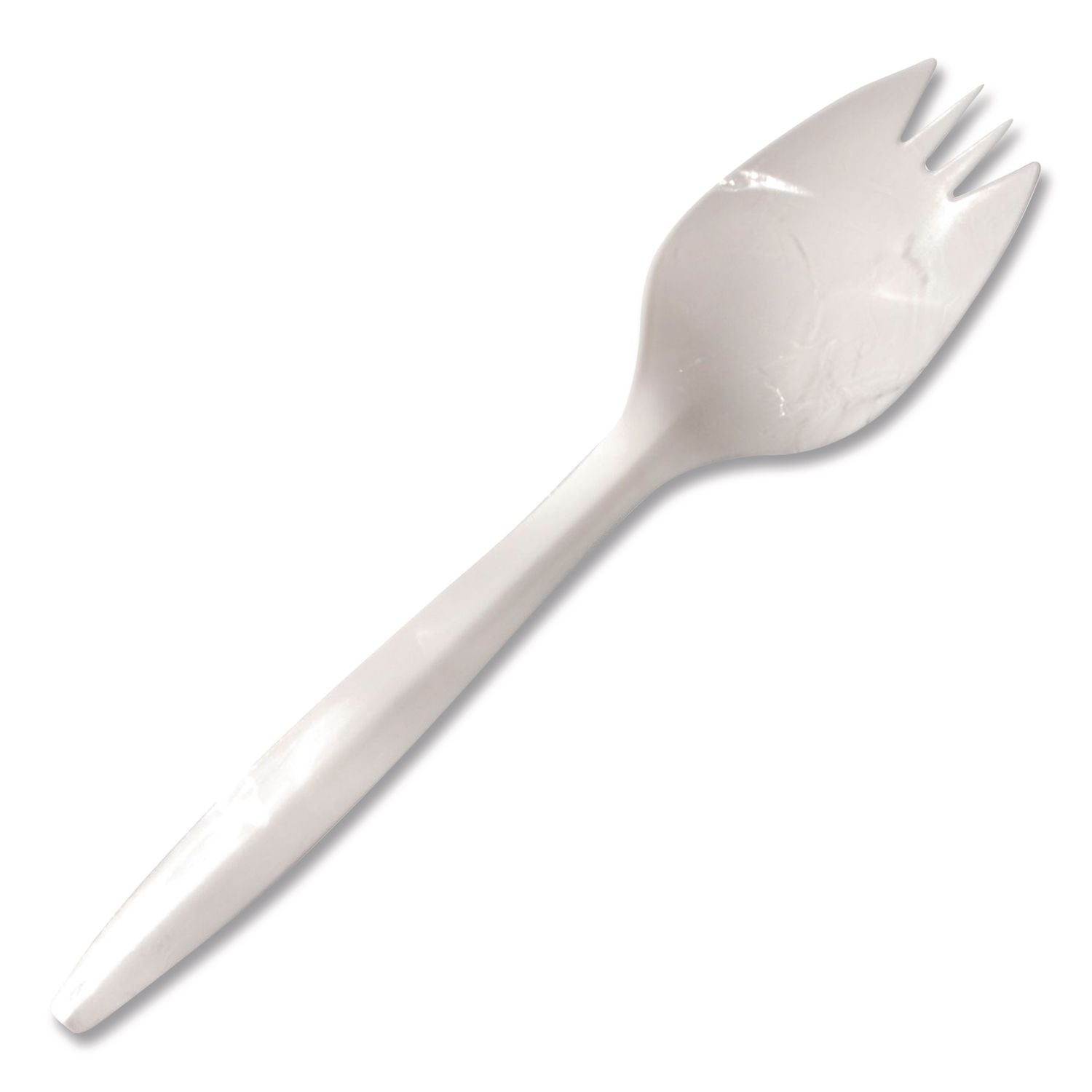 Individually Wrapped Mediumweight Cutlery, Spork, White, 1,000/Carton