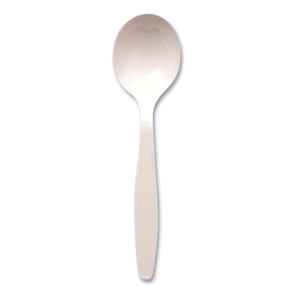 Individually Wrapped Mediumweight Cutlery, Soup Spoon, White, 1,000/Carton