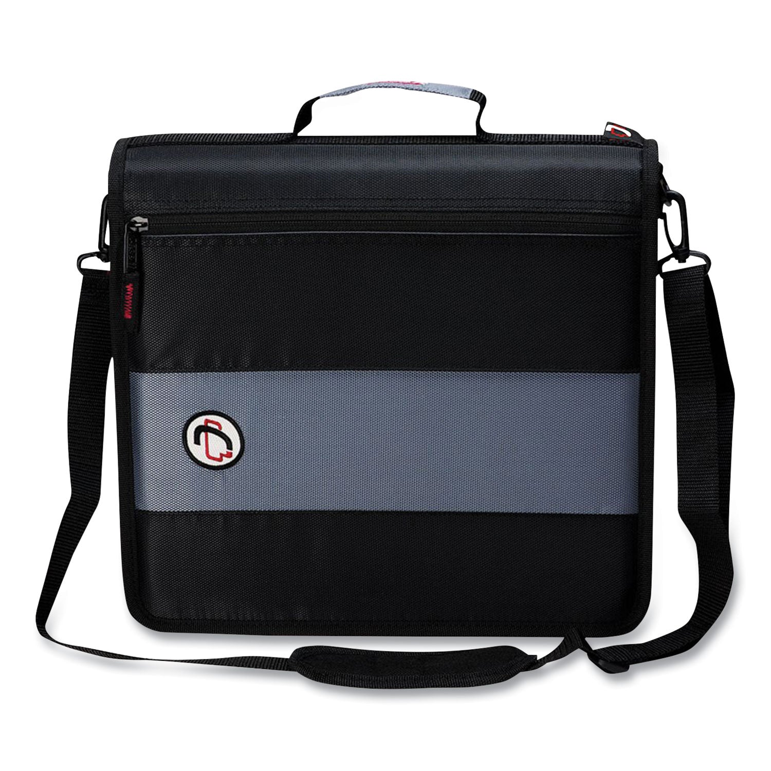 Classic Zipper Binder, 3 Rings, 2" Capacity, 11 x 8.5, Black/Gray Accents