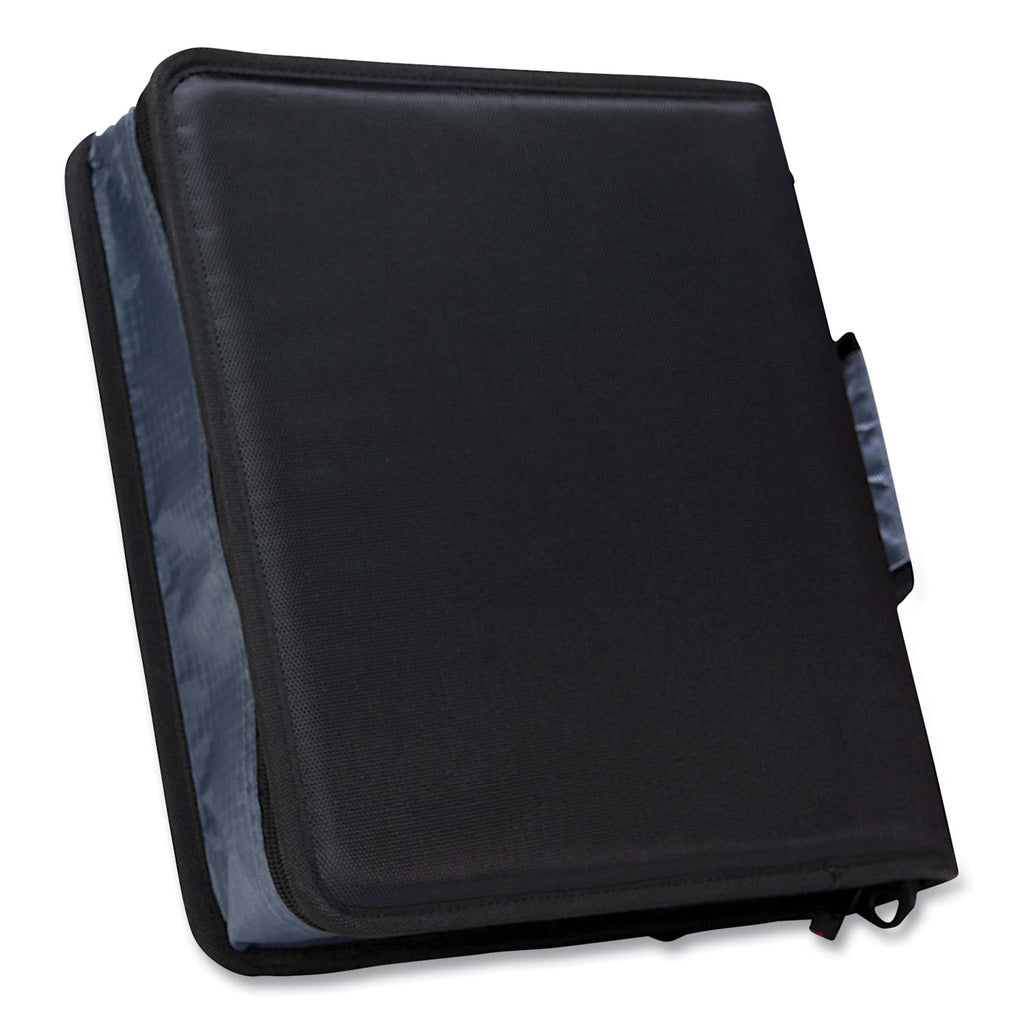 Classic Zipper Binder, 3 Rings, 2" Capacity, 11 x 8.5, Black/Gray Accents