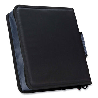 Classic Zipper Binder, 3 Rings, 2" Capacity, 11 x 8.5, Black/Gray Accents