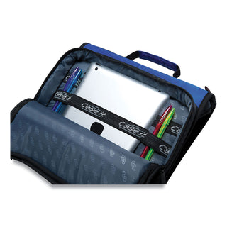 Universal Zipper Binder, 3 Rings, 2" Capacity, 11 x 8.5, Blue/Gray Accents