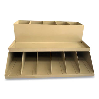 coin-wrapper-and-bill-strap-2-tier-rack-11-compartments-938-x-813-463-plastic-pebble-beige_cnk500013 - 1