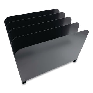 Huron Vertical Desk Organizer - 4 Compartment(s) - Vertical - 7.8" Height x 11" Width x 11" Depth - Durable - Black - Steel - 1 Each