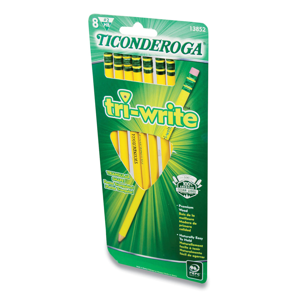 tri-write-triangular-pencil-hb-#2-black-lead-yellow-barrel-8-pack_dix13852 - 3