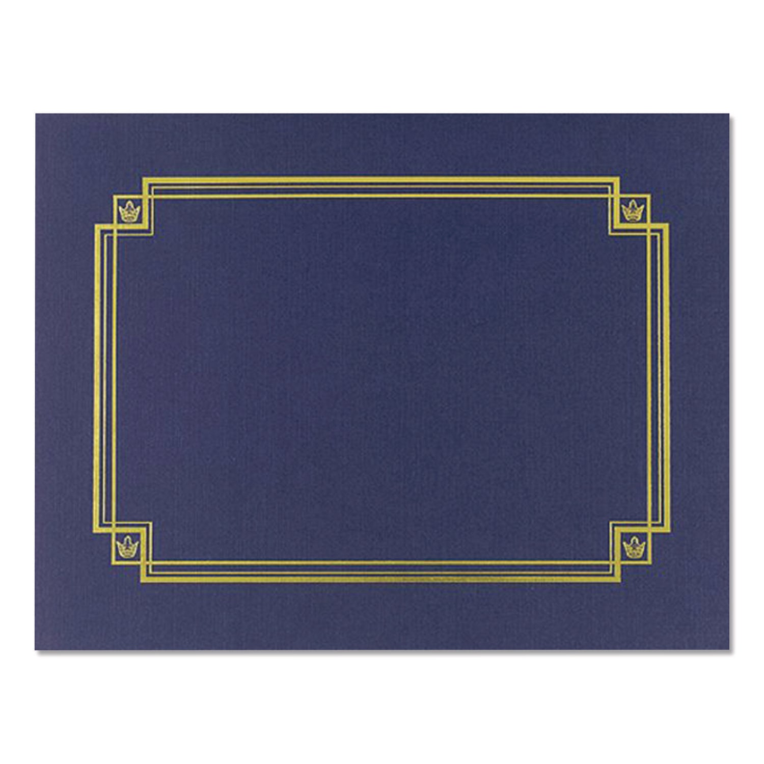 Premium Textured Certificate Holder, 12.65 x 9.75, Navy, 3/Pack