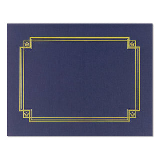 Premium Textured Certificate Holder, 12.65 x 9.75, Navy, 3/Pack