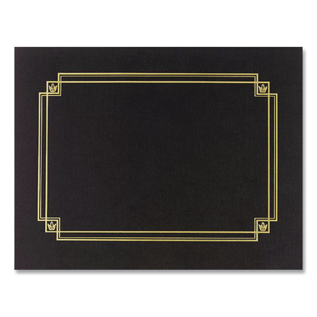 Premium Textured Certificate Holder, 12.65 x 9.75, Black, 3/Pack