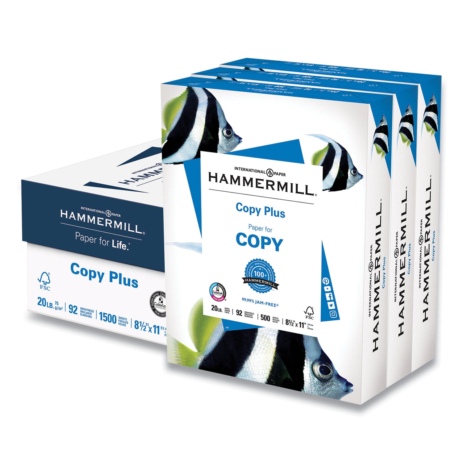 copy-plus-print-paper-92-bright-20-lb-bond-weight-85-x-11-white-500-sheets-ream-3-reams-carton_ham105040 - 1