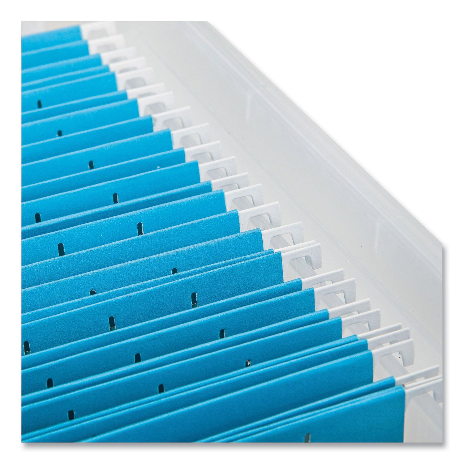 WEATHERTIGHT File Box, Letter/Legal Files, 15.5 x 17.9 x 10.8, Clear/Blue Accents