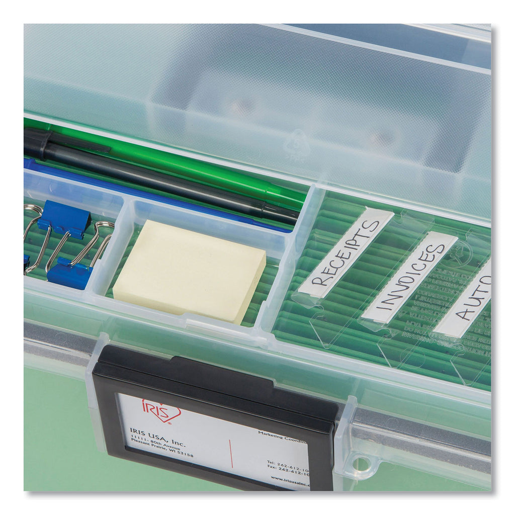 WEATHERTIGHT Portable File Box, Letter Files, 13.7 x 10.4 x 11.8, Clear/Gray Accents