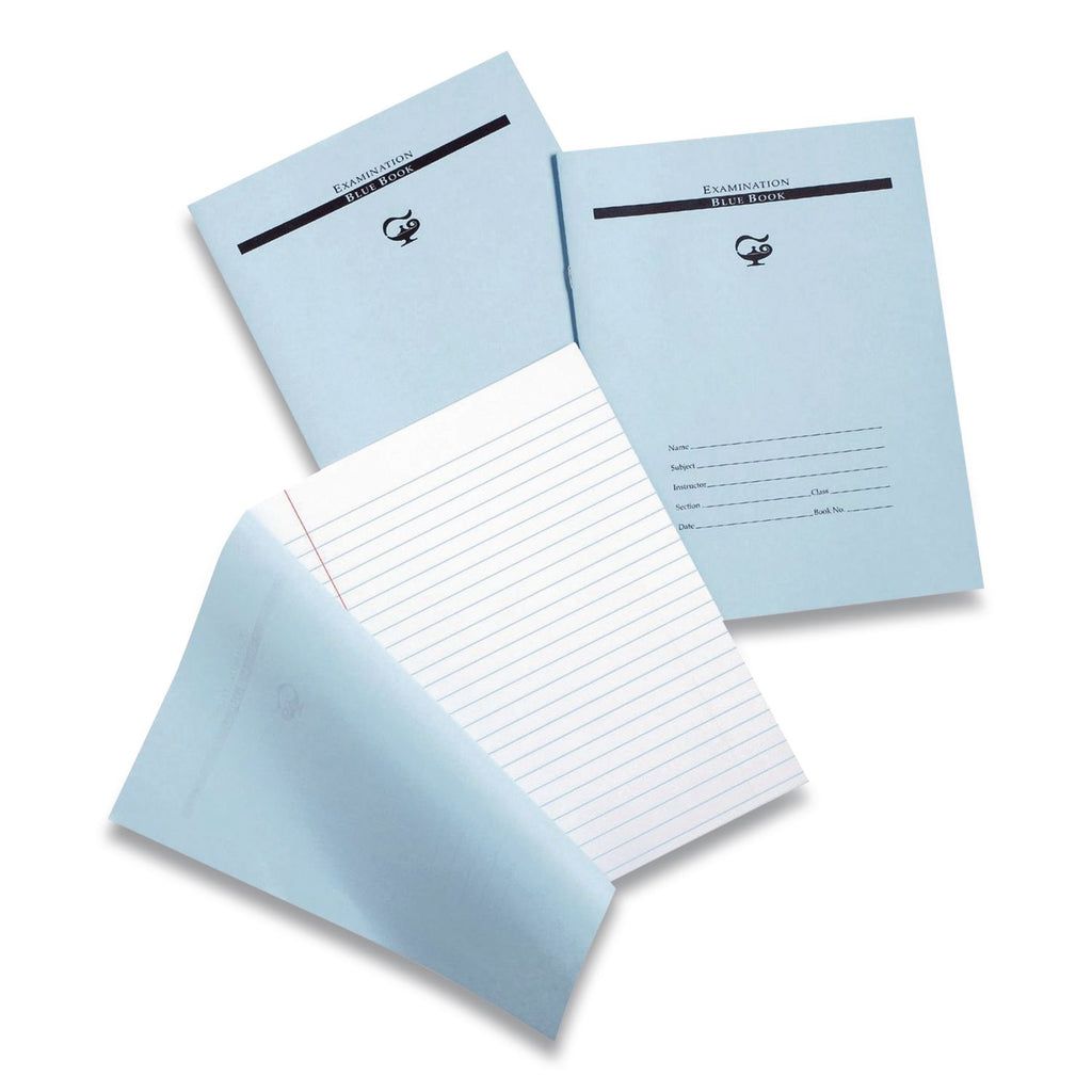 Examination Books, Wide/Legal Rule, Blue Cover, 7 x 8.5, 10 Sheets