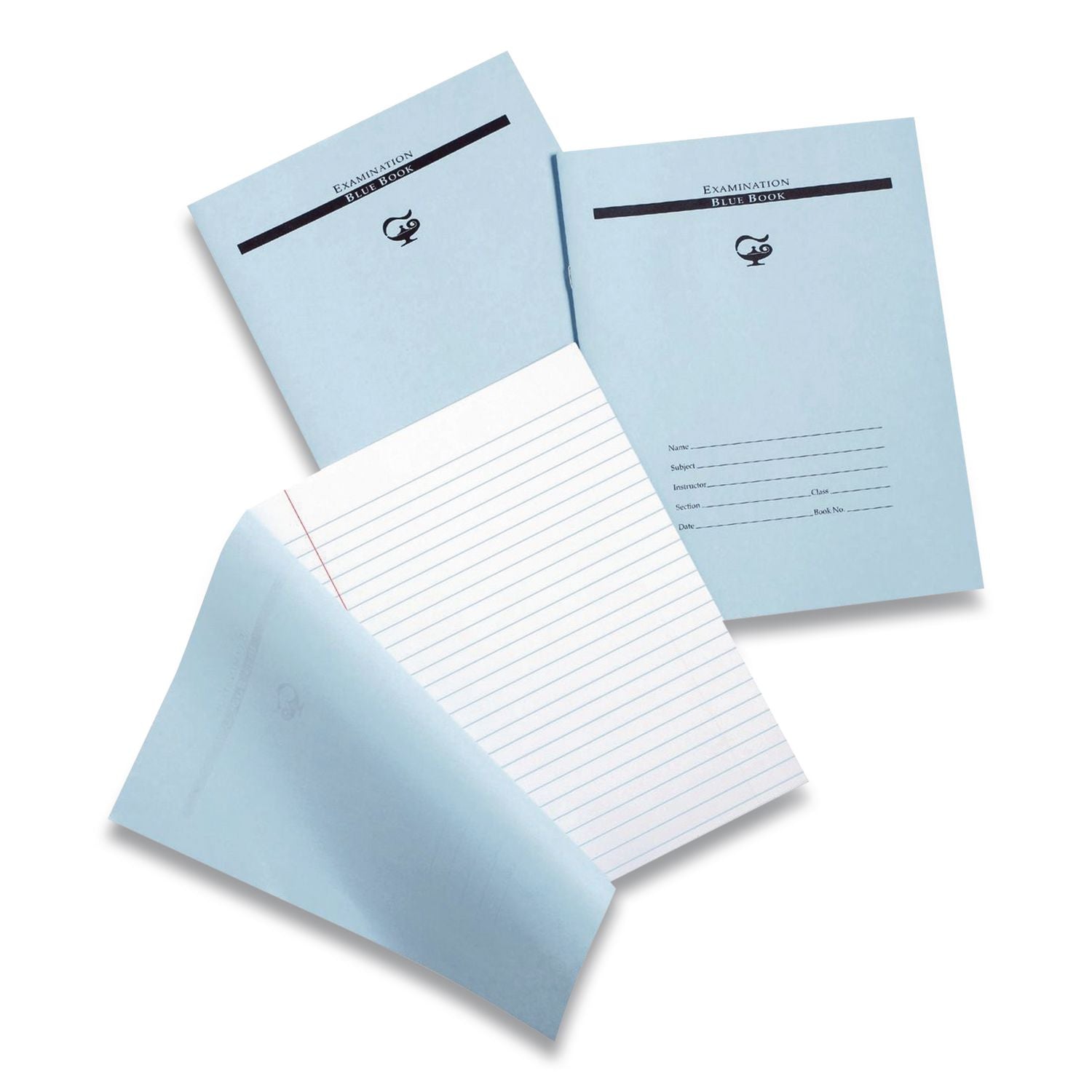 Examination Books, Wide/Legal Rule, Blue Cover, 7 x 8.5, 10 Sheets