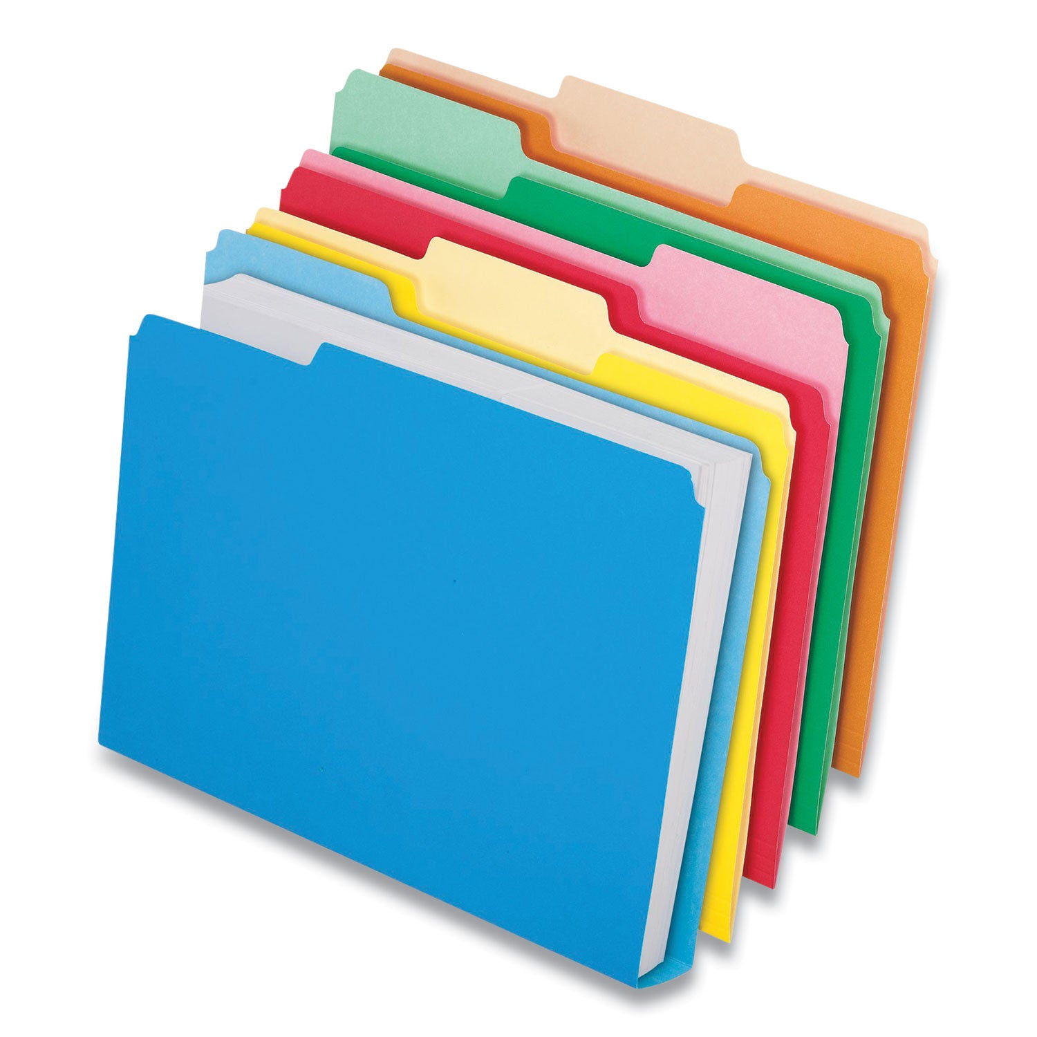 double-stuff-file-folders-1-3-cut-tabs-assorted-letter-size-15-expansion-assorted-colors-24-pack_pfx54458ee - 1