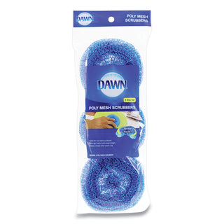 Poly Mesh Scrubbers, Blue, 3/Pack
