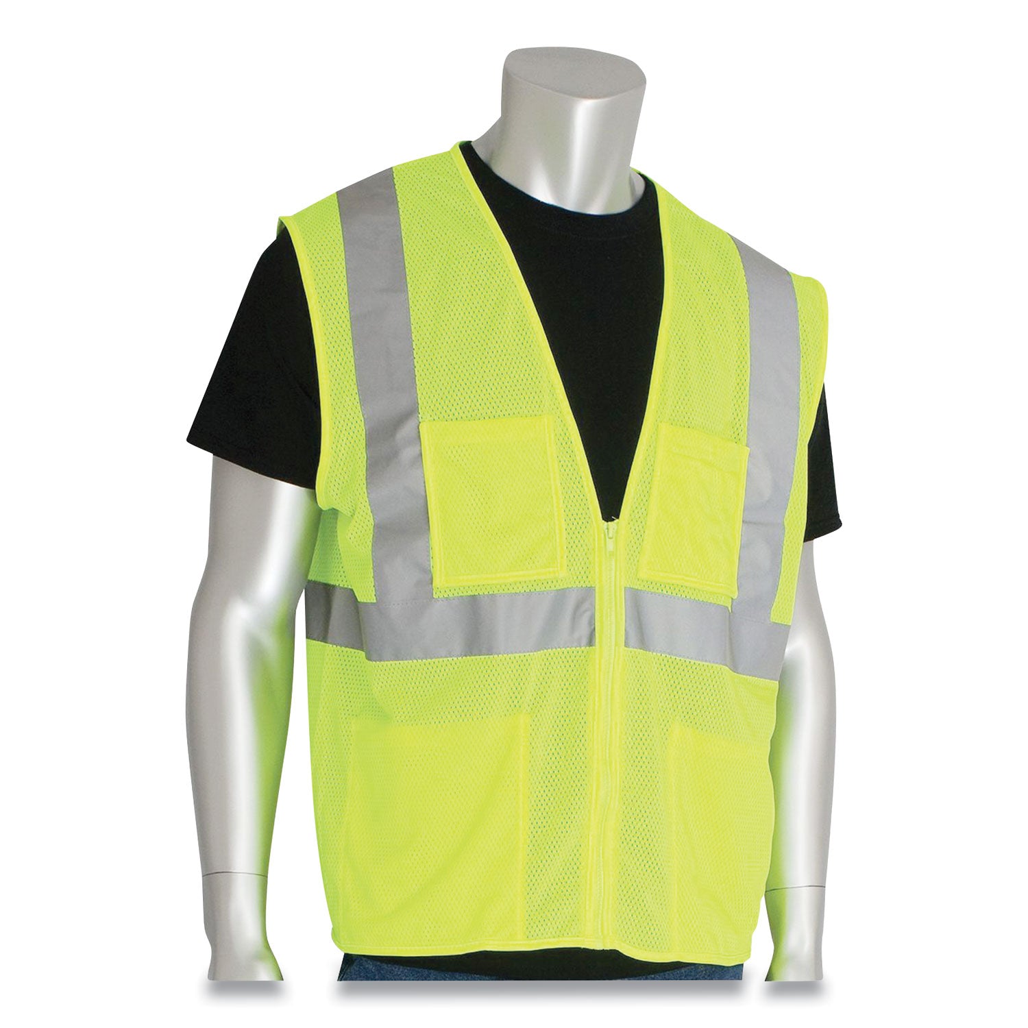 ansi-class-2-four-pocket-zipper-safety-vest-polyester-mesh-x-large-hi-viz-lime-yellow_pidmvgz4plyxl - 2