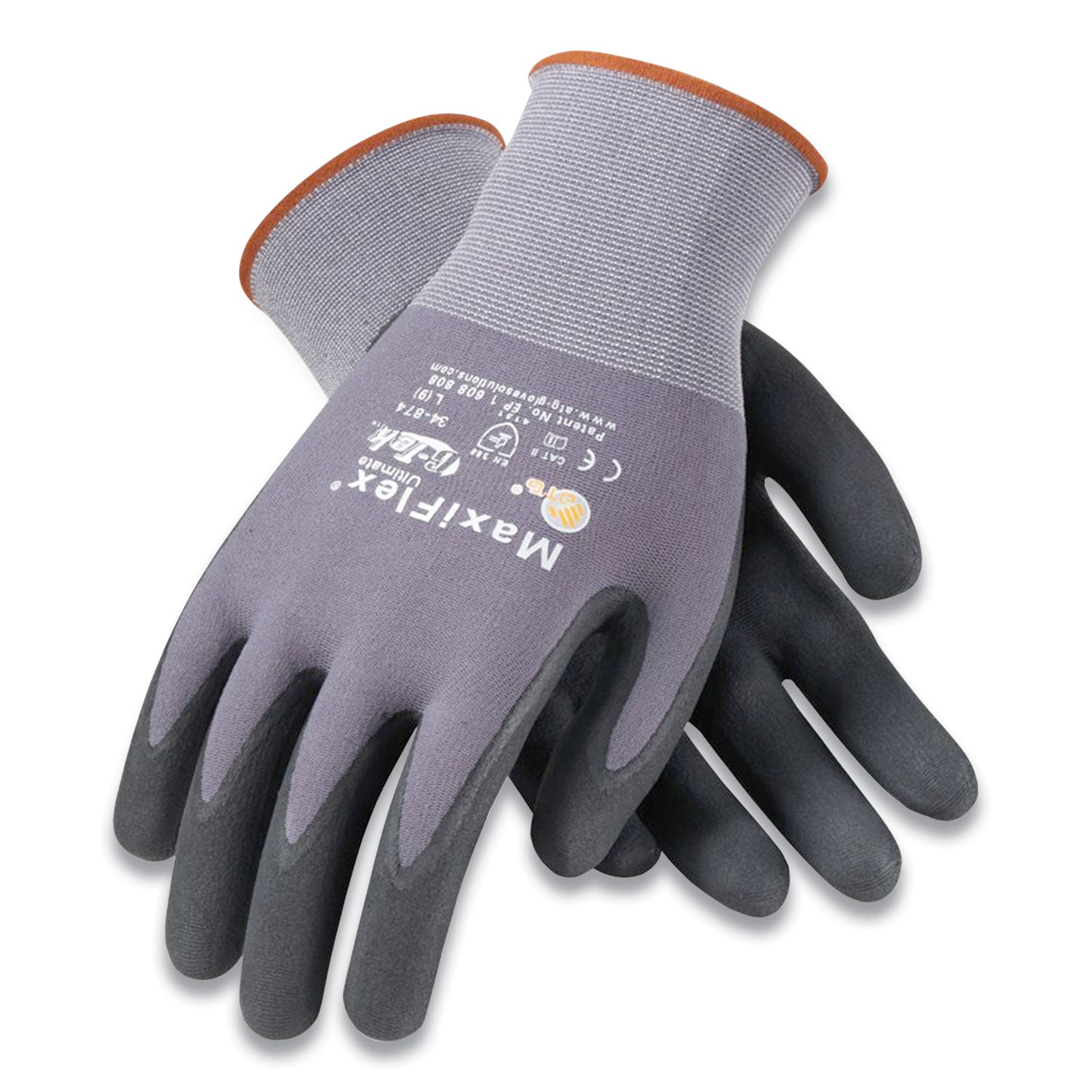 ultimate-seamless-knit-nylon-gloves-nitrile-coated-microfoam-grip-on-palm-and-fingers-x-large-gray-12-pairs_pid34874xl - 2
