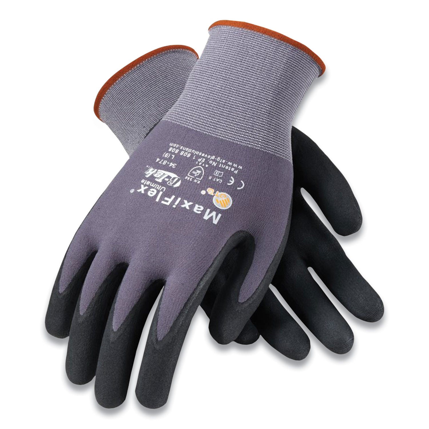 ultimate-seamless-knit-nylon-gloves-nitrile-coated-microfoam-grip-on-palm-and-fingers-large-gray-12-pairs_pid34874l - 1