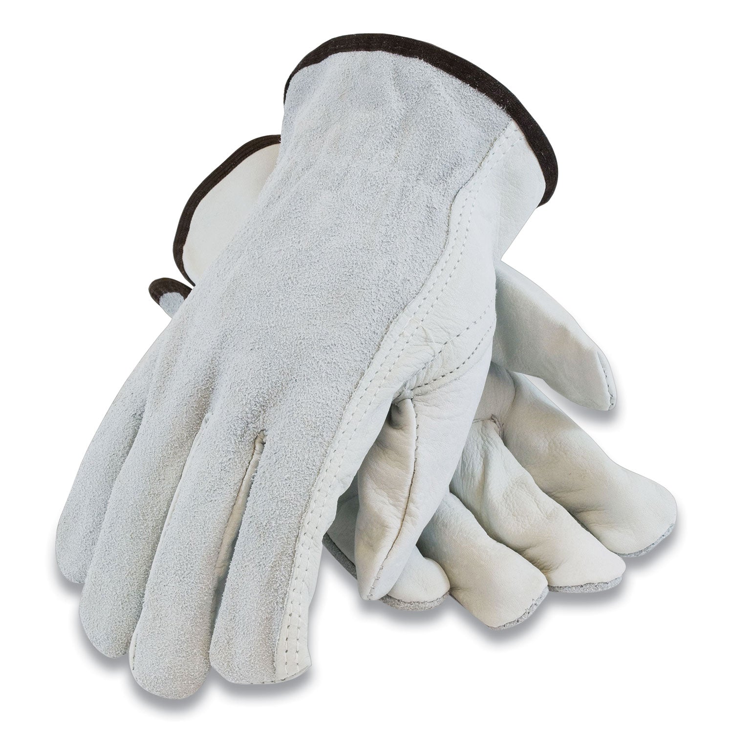 top-grain-leather-drivers-gloves-with-shoulder-split-cowhide-leather-back-small-gray_pid68161sbs - 1