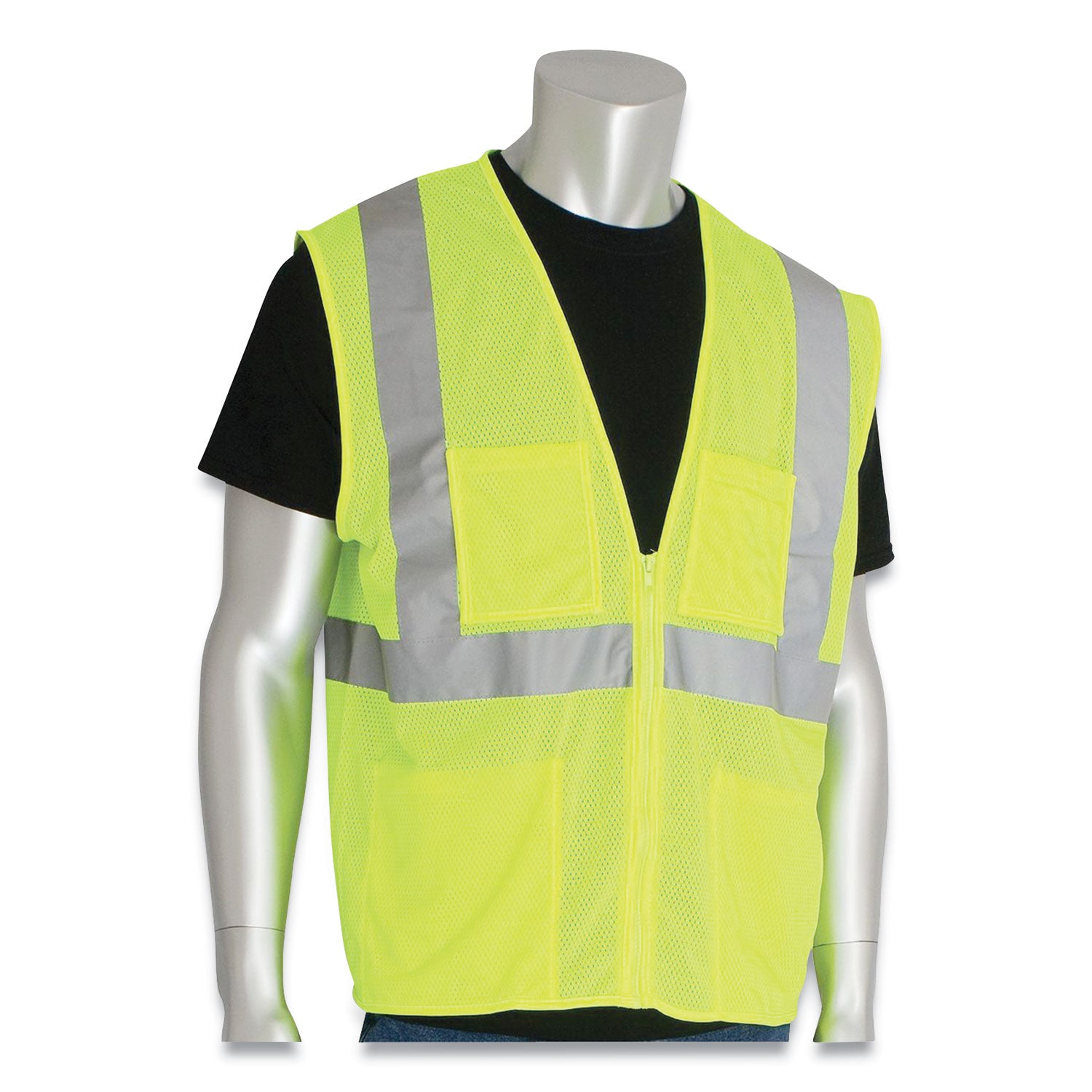 ansi-class-2-four-pocket-zipper-safety-vest-polyester-mesh-4x-large-hi-viz-lime-yellow_pidmvgz4ply4x - 1