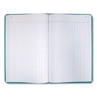 Tuff Series Accounting Journal, Single-Page 8-Column Accounting Format, Green Cover, 12 x 7.5 Sheets, 500 Sheets/Book