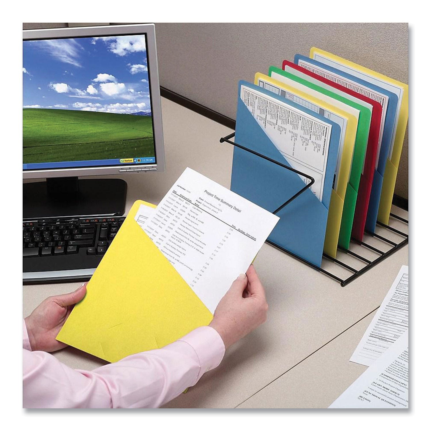 File Jackets, Letter Size, Yellow, 25/Pack - 