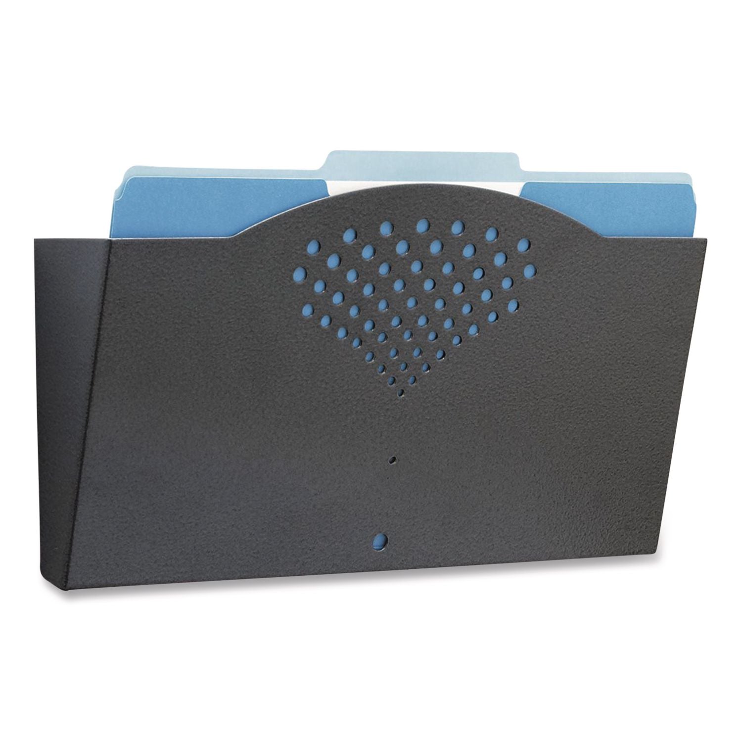Safco Single Steel Wall Pocket - 1 Pocket(s) - 8.5" Height x 15" Width x 3" Depth - Mar Resistant, Durable, Sturdy - Powder Coated - Black - Steel - 1 Each