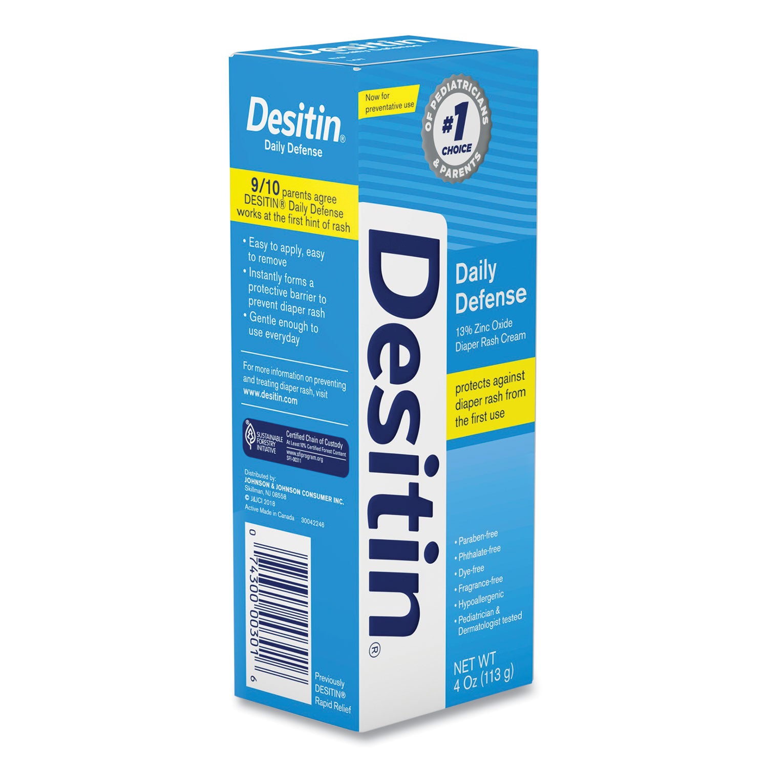 Daily Defense Baby Diaper Rash Cream with Zinc Oxide, 4 oz Tube