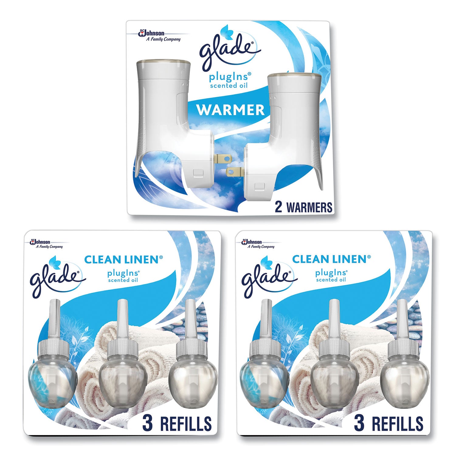 plugin-scented-oil-clean-linen-067-oz-2-warmers-and-6-refills-pack_sjn319963 - 1