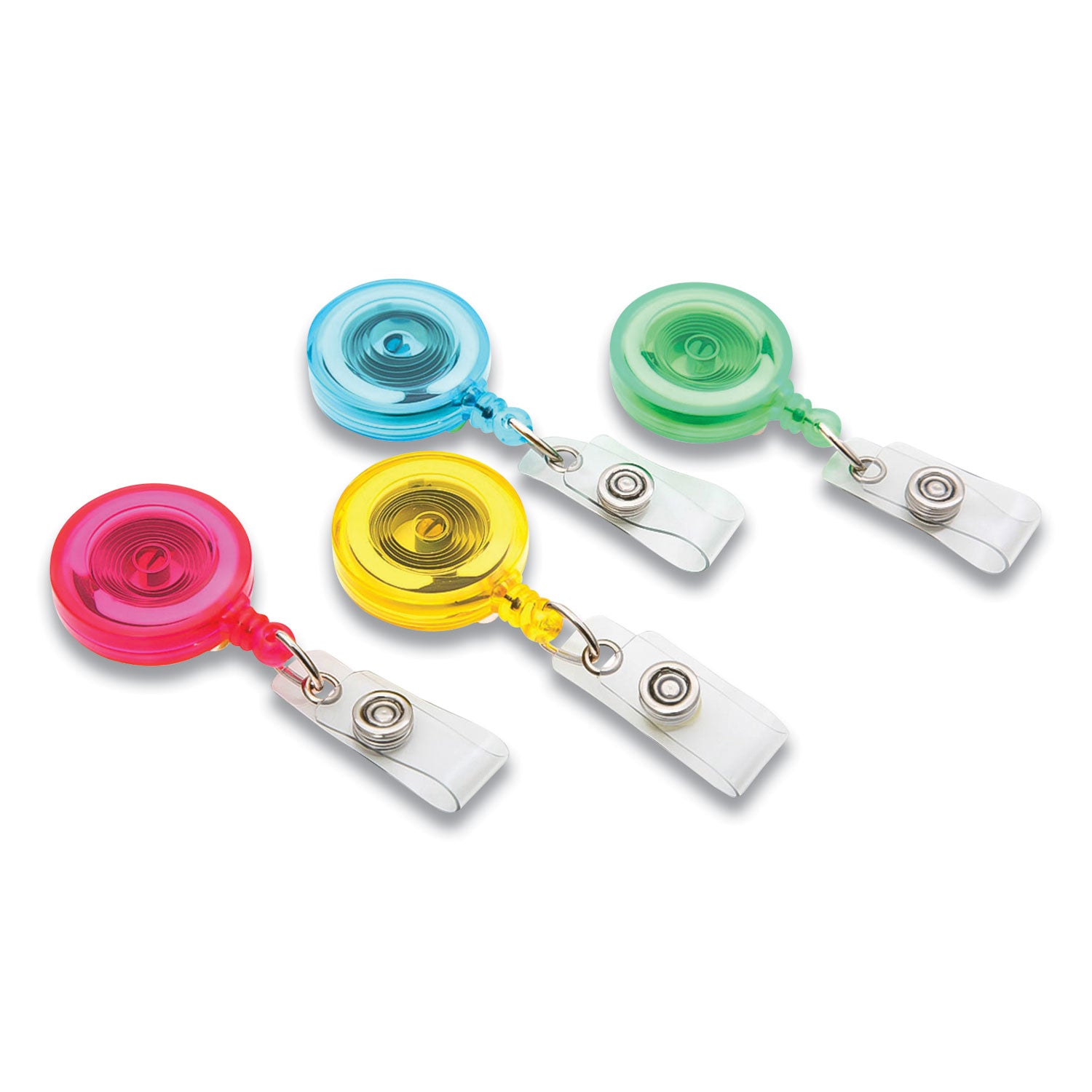 id-slide-style-belt-clip-card-reels-30-extension-round-green-light-blue-pink-yellow-4-pack_srxbau68894 - 2