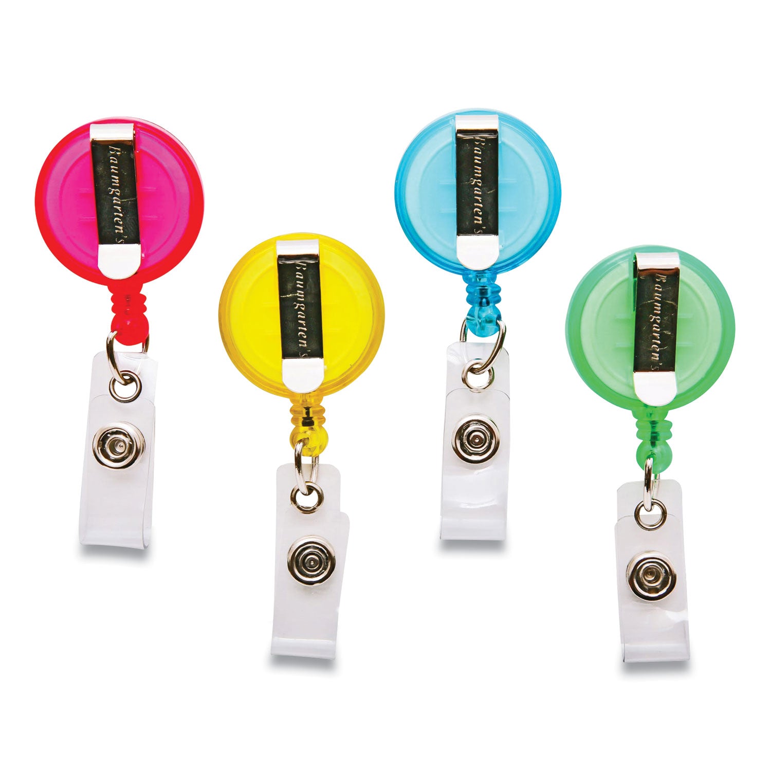 id-slide-style-belt-clip-card-reels-30-extension-round-green-light-blue-pink-yellow-4-pack_srxbau68894 - 4