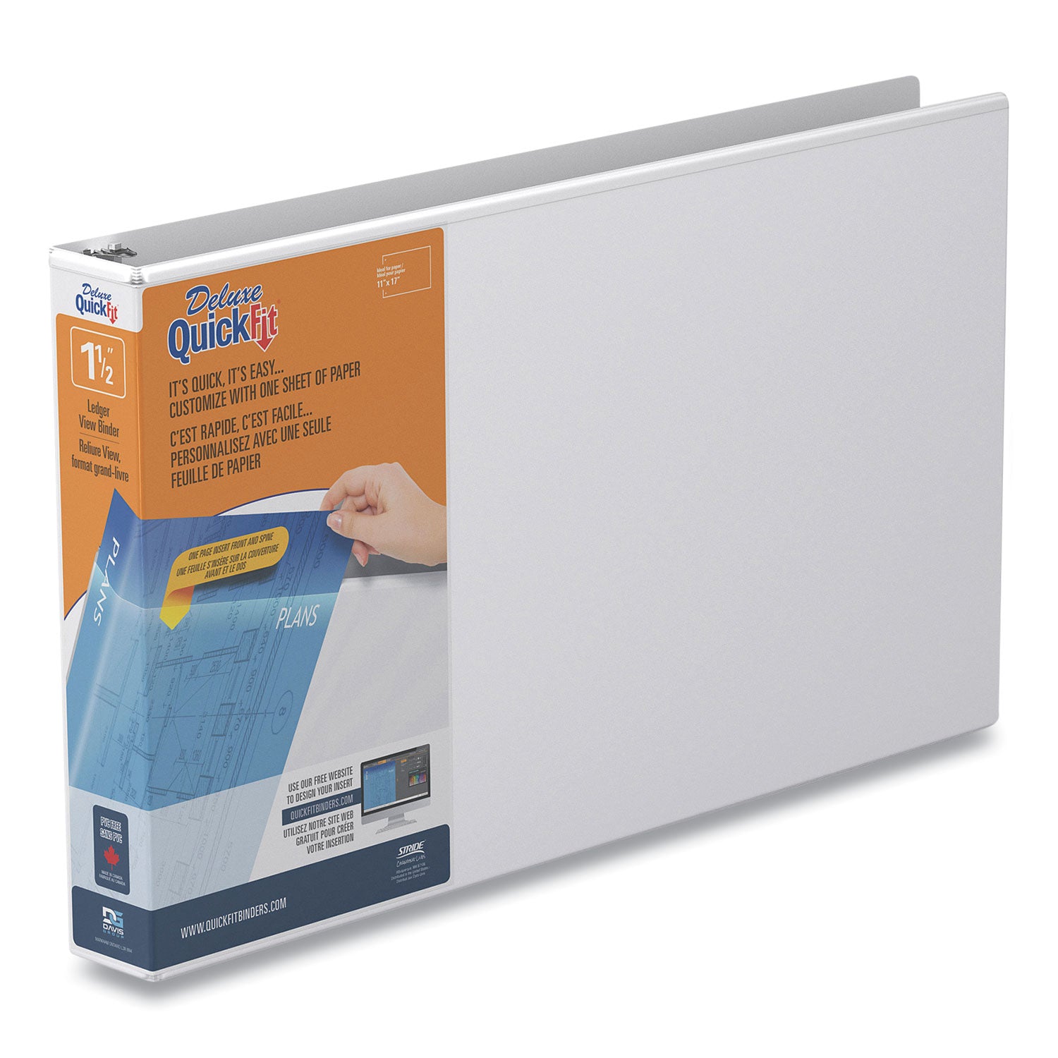 quickfit-ledger-d-ring-view-binder-3-rings-15-capacity-11-x-17-white_stw94020 - 1