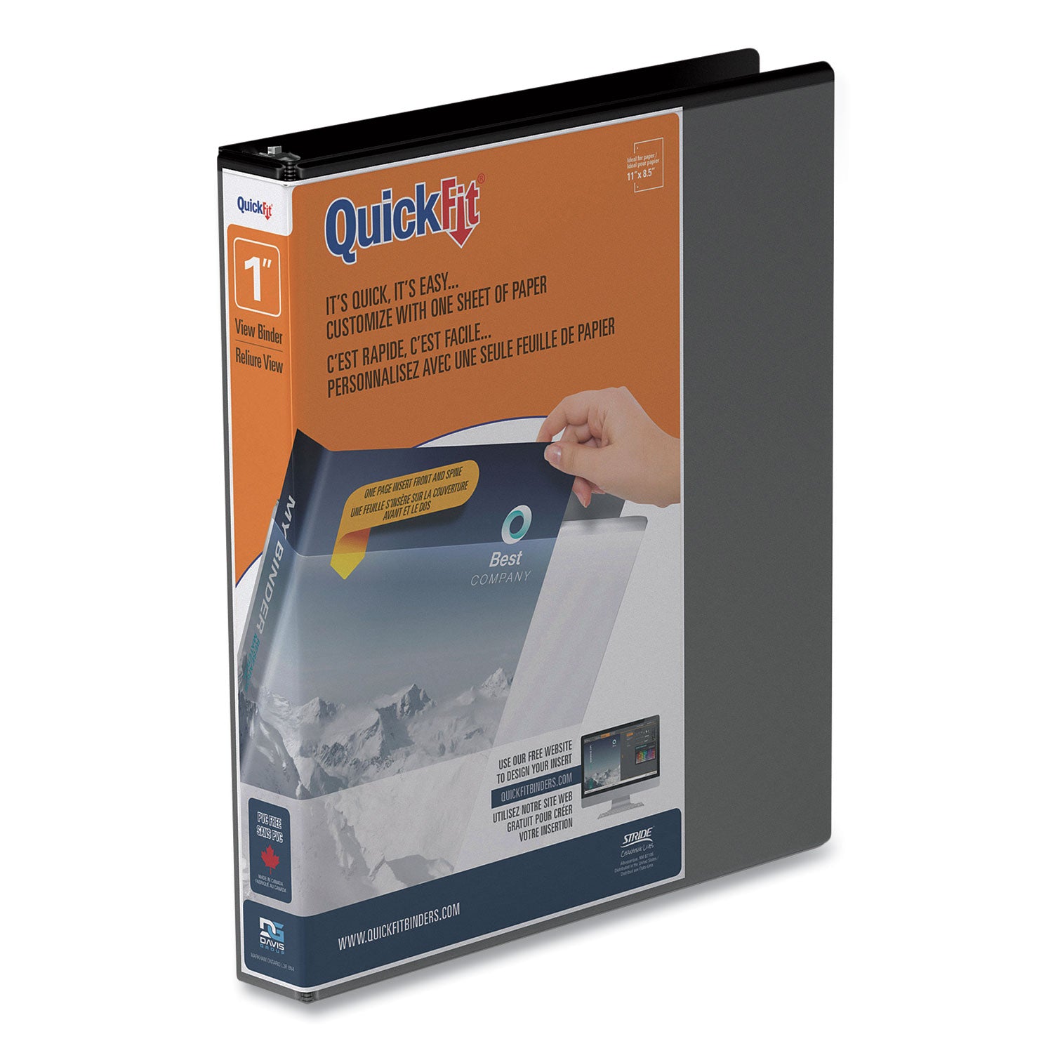 quickfit-d-ring-view-binder-3-rings-1-capacity-11-x-85-black_stw87011 - 1