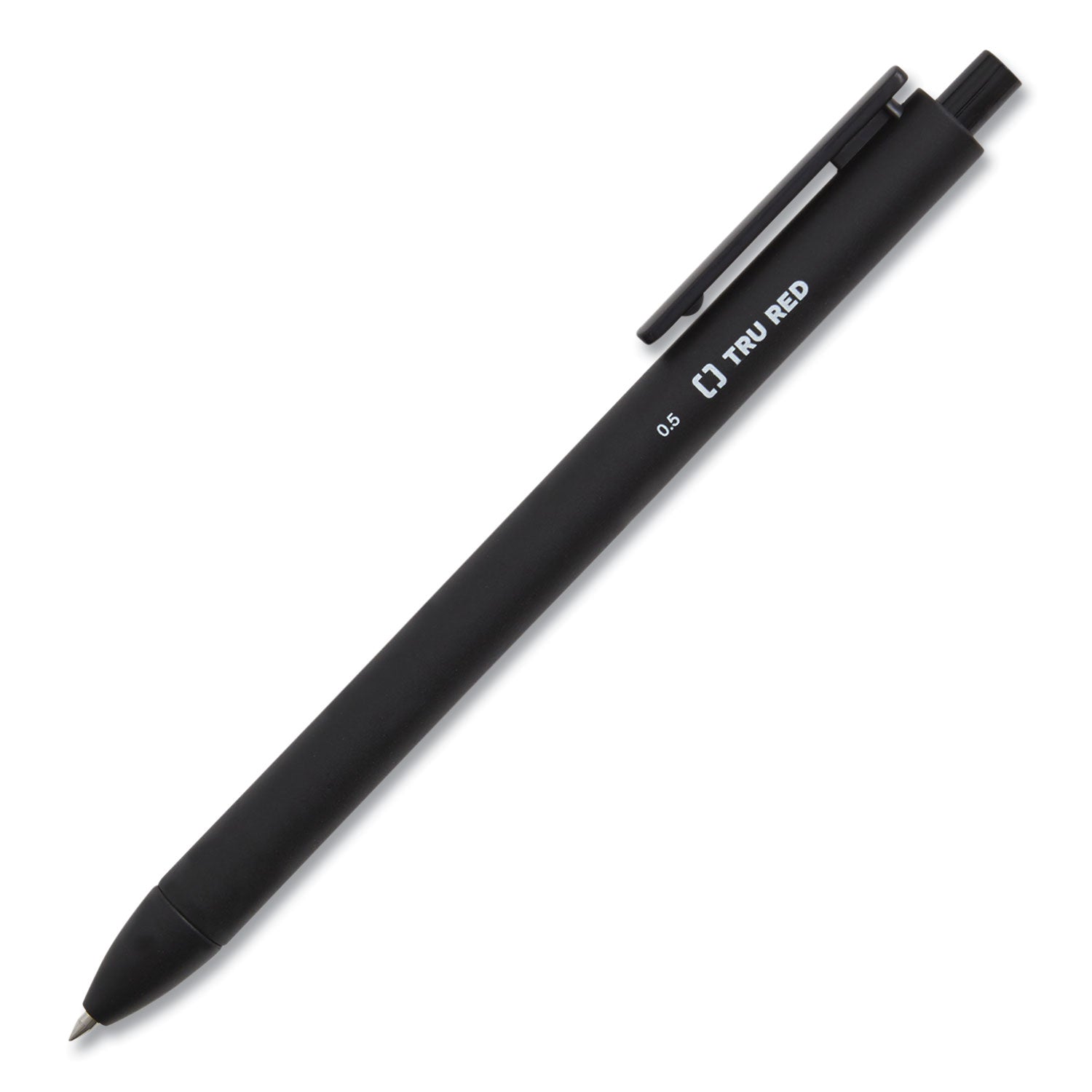 Quick Dry Gel Pen, Retractable, Fine 0.5 mm, Black Ink, Black Barrel, Dozen