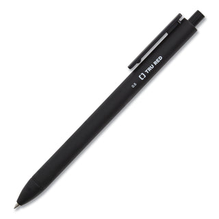 Quick Dry Gel Pen, Retractable, Fine 0.5 mm, Black Ink, Black Barrel, Dozen