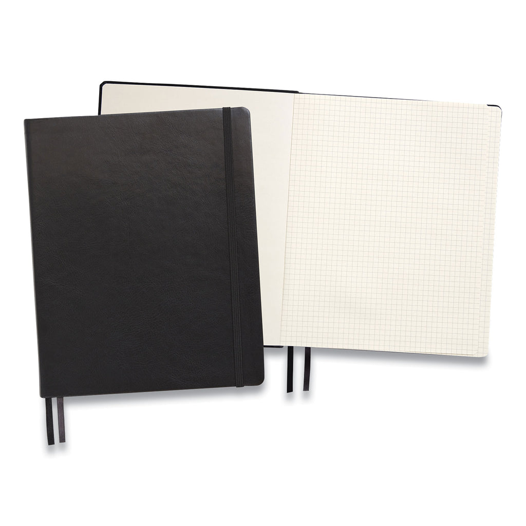 Flexible-Cover Business Journal, 1-Subject, Quadrille Rule, Black Cover, (128) 10 x 8 Sheets