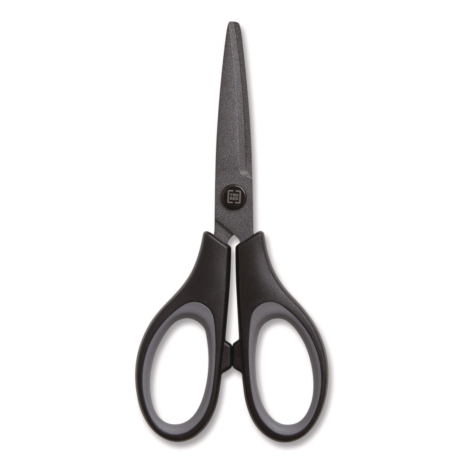 Non-Stick Titanium-Coated Scissors, 5" Long, 2.36" Cut Length, Gun-Metal Gray Blades, Black/Gray Straight Handle