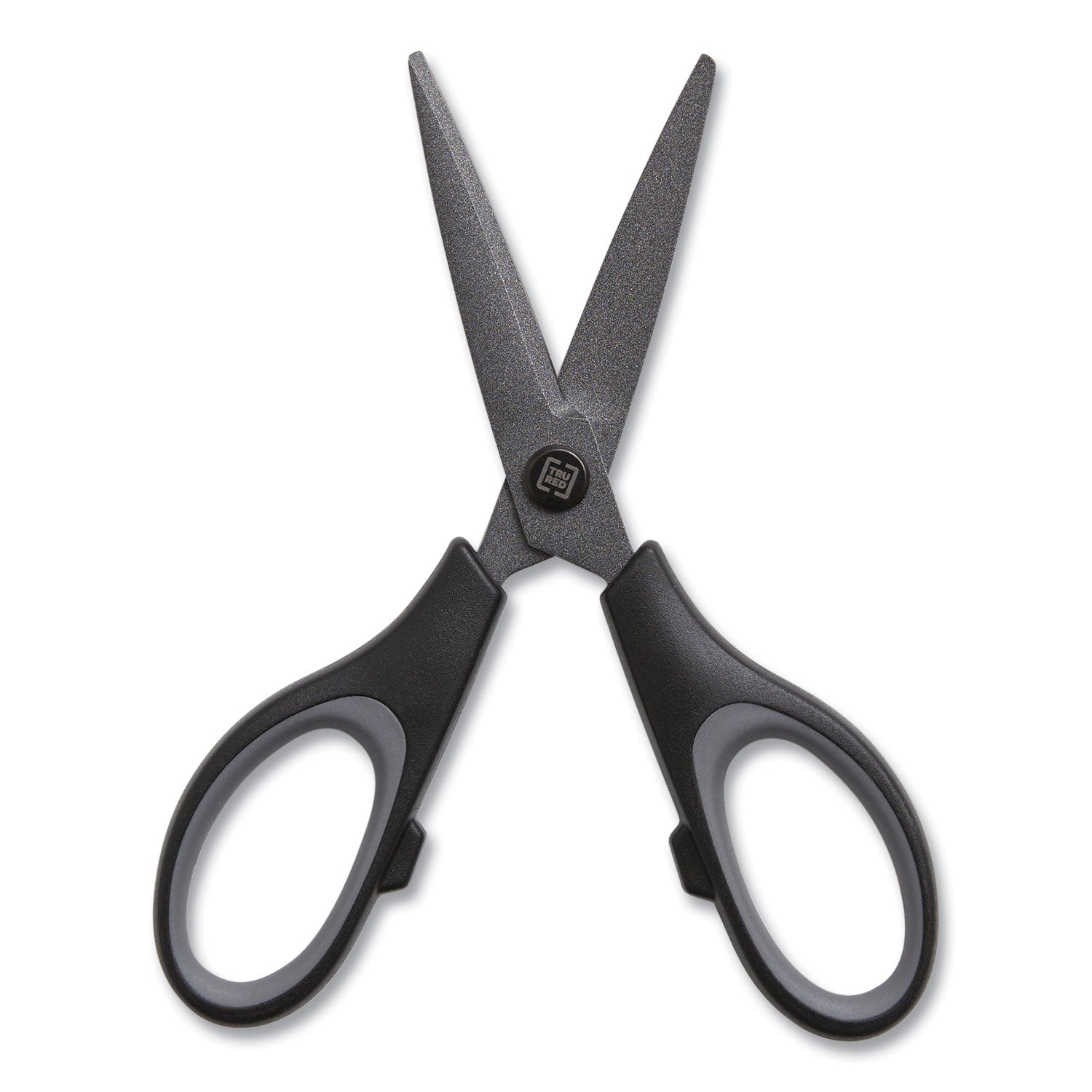 Non-Stick Titanium-Coated Scissors, 5" Long, 2.36" Cut Length, Gun-Metal Gray Blades, Black/Gray Straight Handle