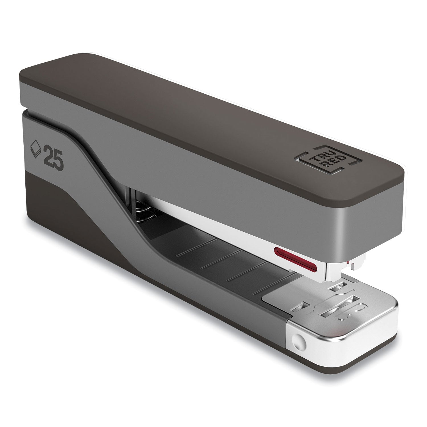 desktop-aluminum-half-strip-stapler-25-sheet-capacity-gray-black_tud24418184 - 1