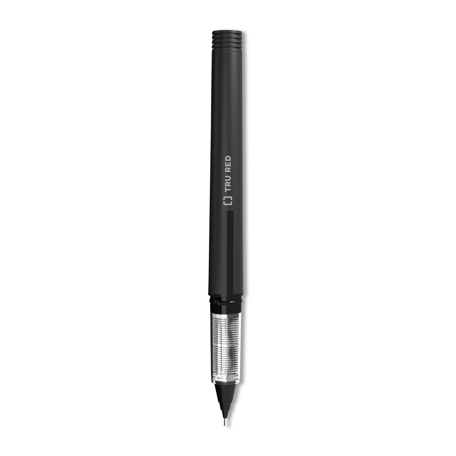 roller-ball-pen-stick-fine-05-mm-needle-tip-black-ink-black-clear-barrel-dozen_tud24419533 - 1