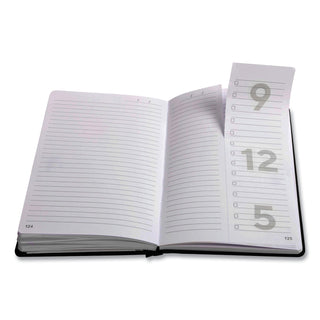 Medium Starter Journal, 1-Subject, Narrow Rule, Black Cover, (192) 8 x 5 Sheets