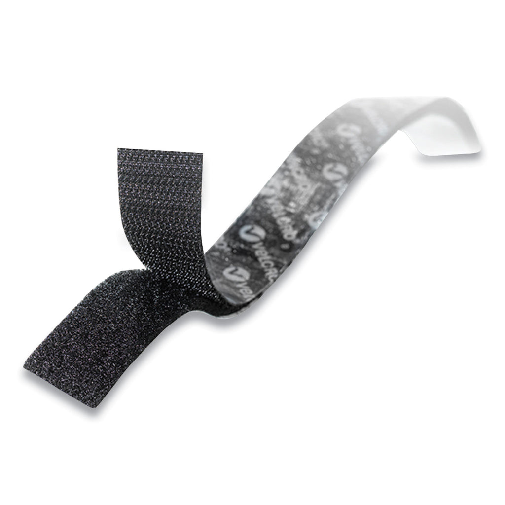 Sticky-Back Fasteners, Removable Adhesive, 0.75" x 35 ft, Black