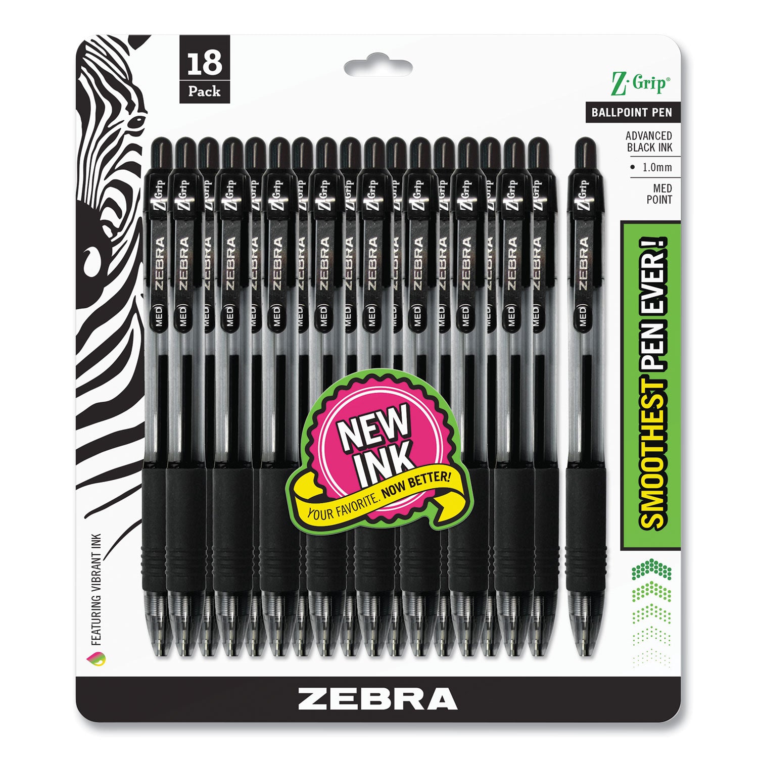 z-grip-ballpoint-pen-retractable-medium-1-mm-black-ink-clear-black-barrel-18-pack_zeb22218 - 2