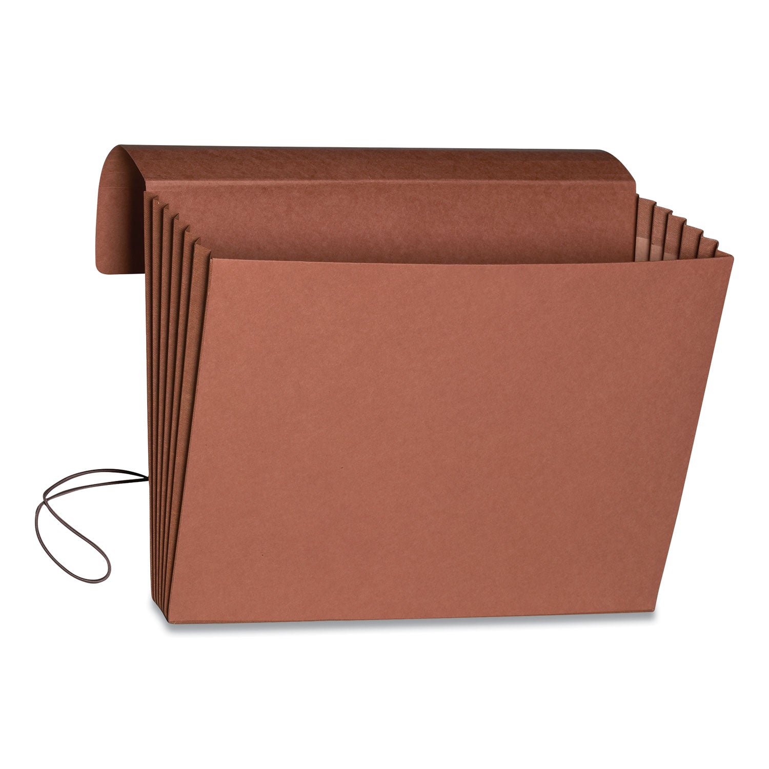 Extra-Wide Expanding Wallets with Elastic Cord, 5.25" Expansion, 1 Section, Elastic Cord Closure, Letter Size, Redrope - 