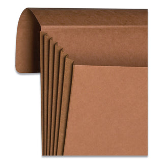 Extra-Wide Expanding Wallets with Elastic Cord, 5.25" Expansion, 1 Section, Elastic Cord Closure, Letter Size, Redrope - 