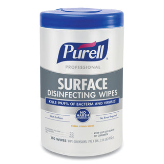 professional-surface-disinfecting-wipes-1-ply-7-x-8-fresh-citrus-white-110-canister-6-canisters-carton_goj934206ct - 2